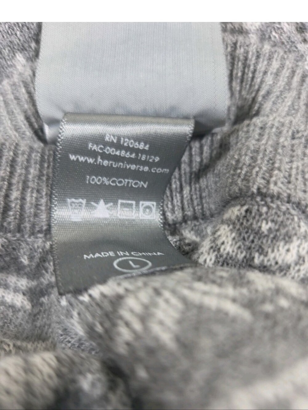 Totoro Gray Fair Isle Crew Neck Sweater - Picture 7 of 9